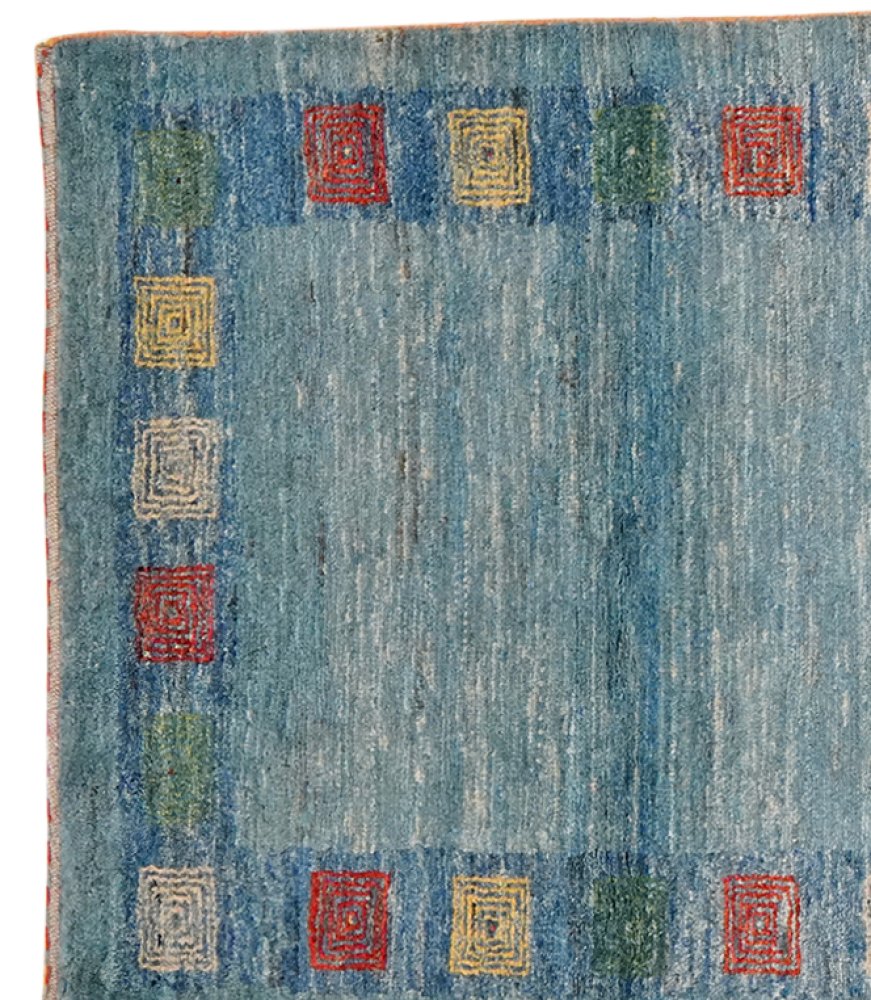 Rizbaf — Hand-knotted, 85x242 cm, Blue, 100% Virgin Wool | View 3