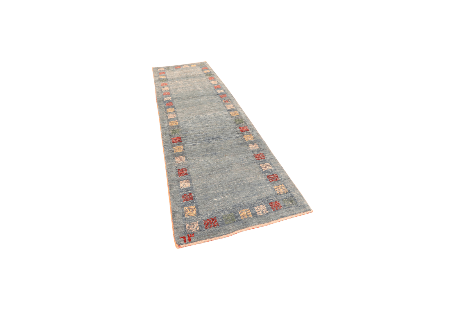 Rizbaf — Hand-knotted, 85x242 cm, Blue, 100% Virgin Wool | View 5