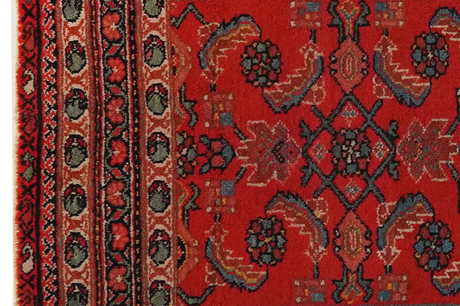 Farahan — Hand-knotted, 68x80 cm, Red, 100% Virgin Wool | View 3