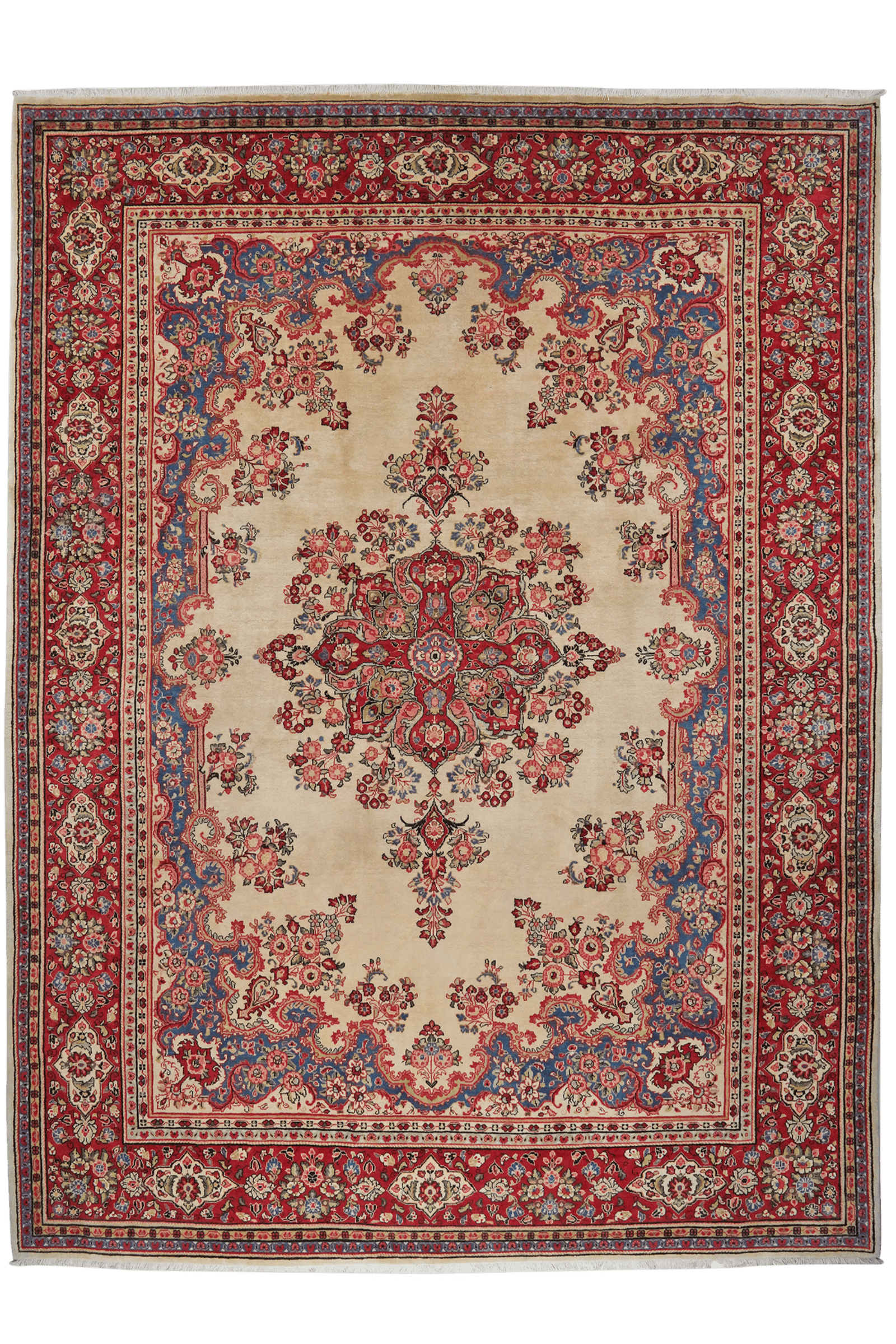 Sarough — Hand-knotted, 257x353 cm, Beige, 100% Virgin Wool | Main view