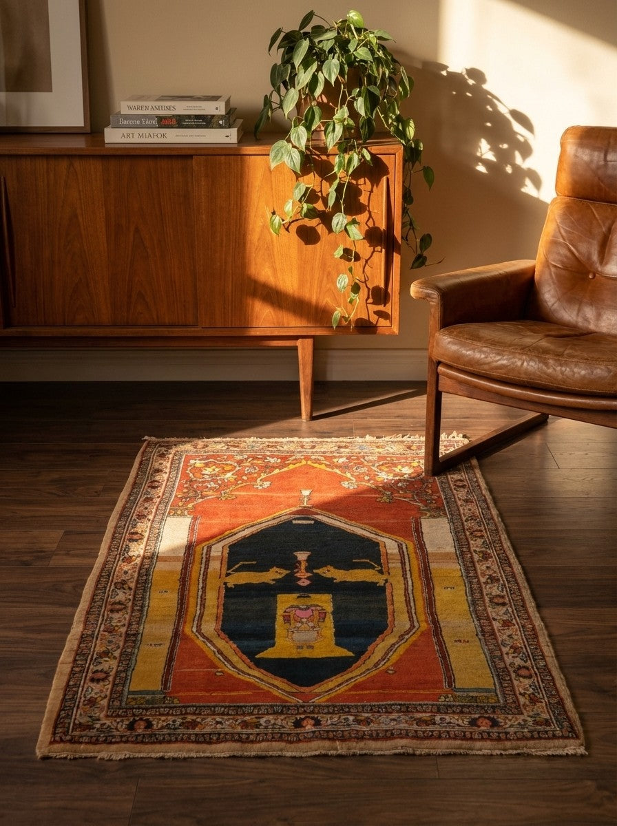 Tabriz Antique — Hand-knotted, 80x135 cm, Red, 100% Virgin Wool | Back view