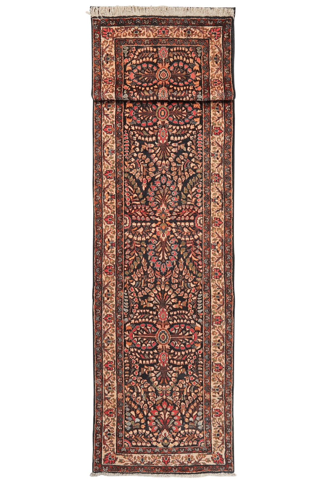 Mahal — Hand-knotted, 110x508 cm, Blue, 100% Virgin Wool | Main view