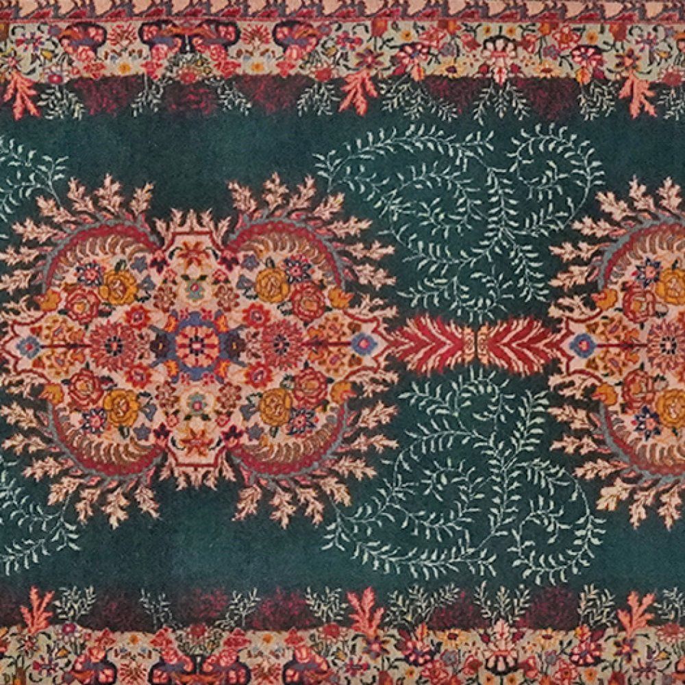 Tabriz Old — Hand-knotted, 94x461 cm, Green, 100% Virgin Wool | View 4