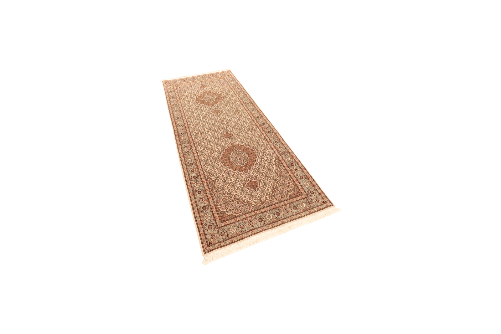 Tabriz 50 Raj — Hand-knotted, 82x202 cm, Brown, 100% Virgin Wool | View 5