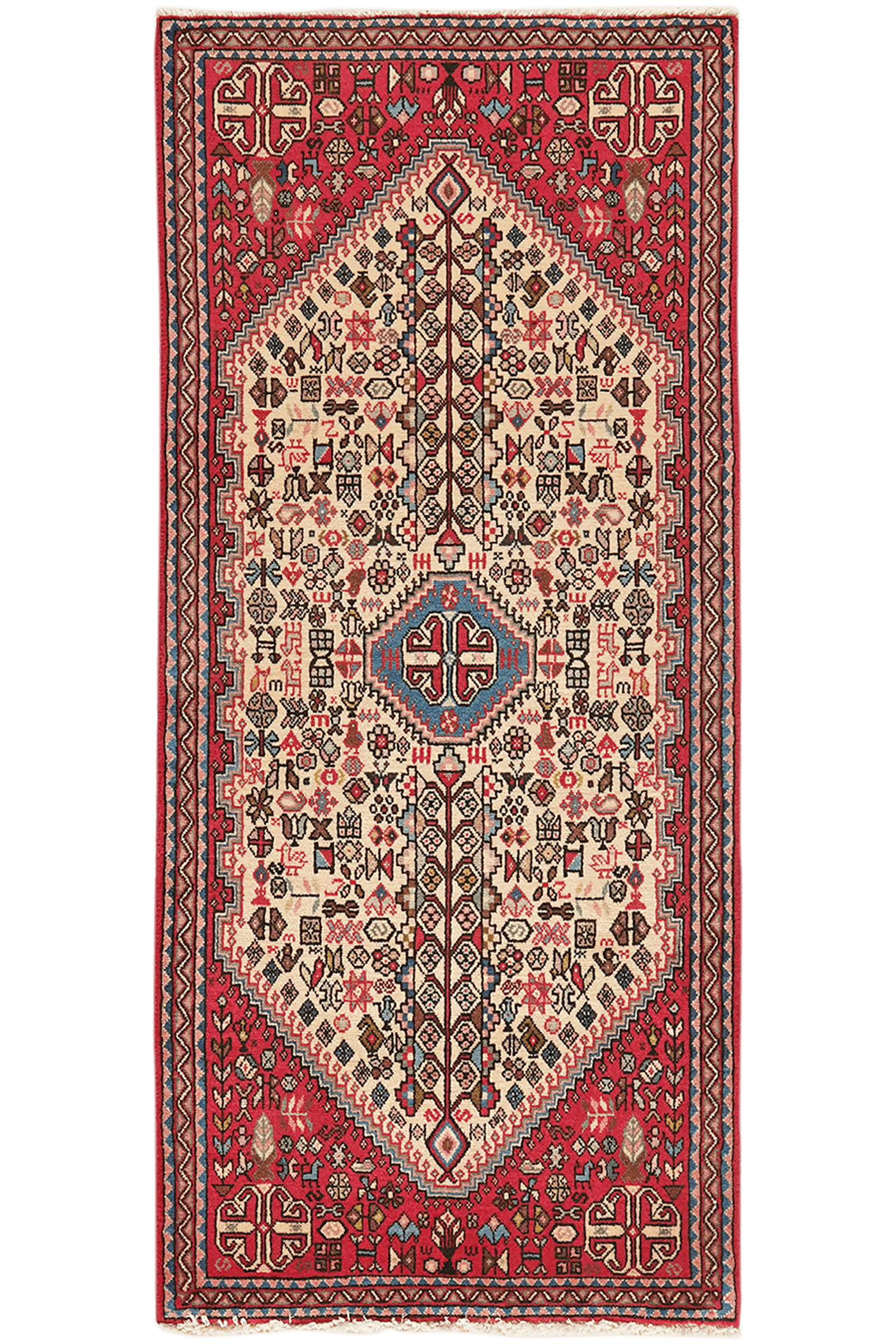 Abadeh — Hand-knotted, 68x151 cm, Beige, 100% Virgin Wool | Main view