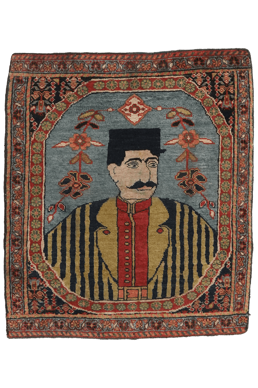 Heriz — Hand-knotted, 70x75 cm, Blue, 100% Virgin Wool | Main view