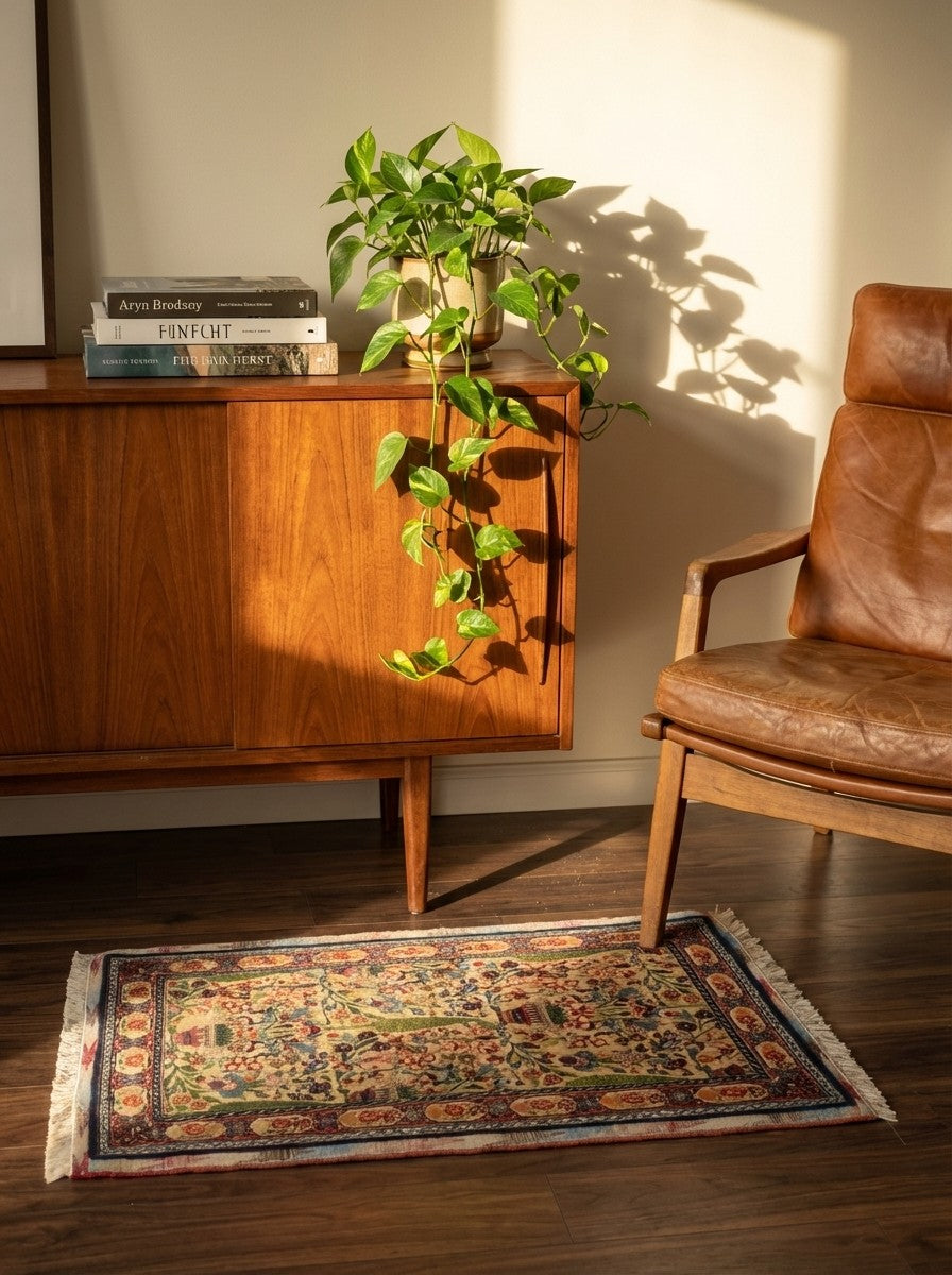 Tabriz Antique — Hand-knotted, 50x84 cm, Beige, 100% Virgin Wool | Back view