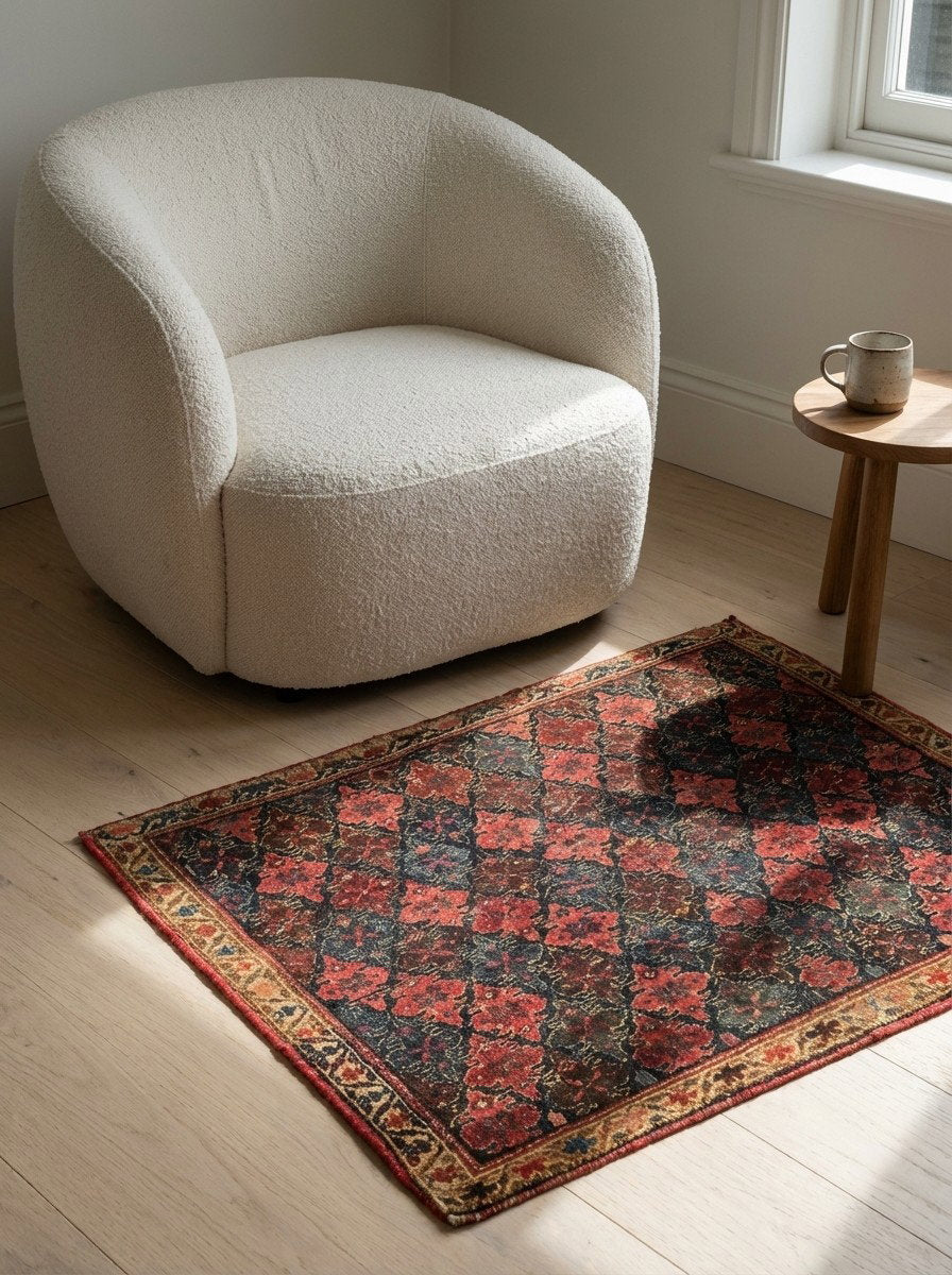 Bidjar — Handgefertigt, 80x60 cm, Beige, 100% Virgin Wool | Detail view