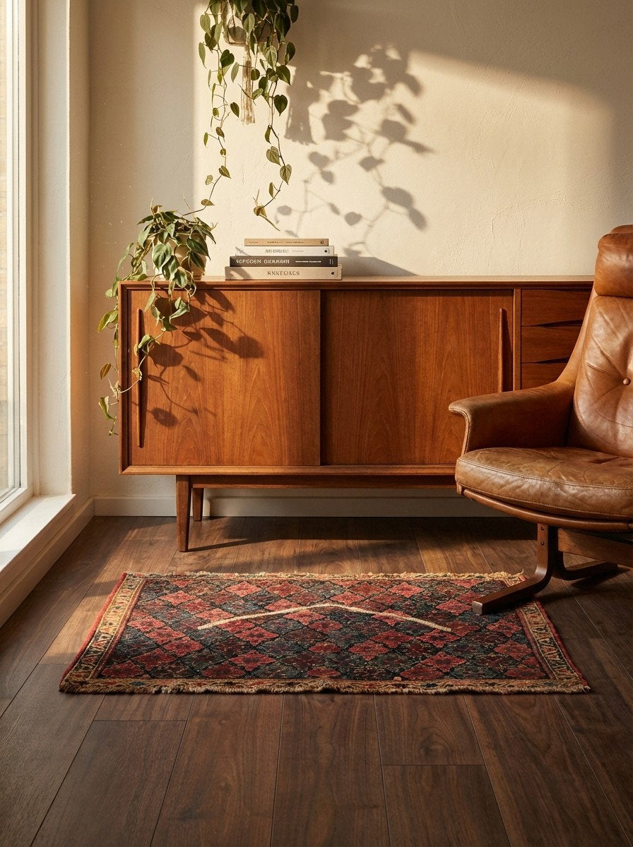 Bidjar — Handgefertigt, 80x60 cm, Beige, 100% Virgin Wool | Back view