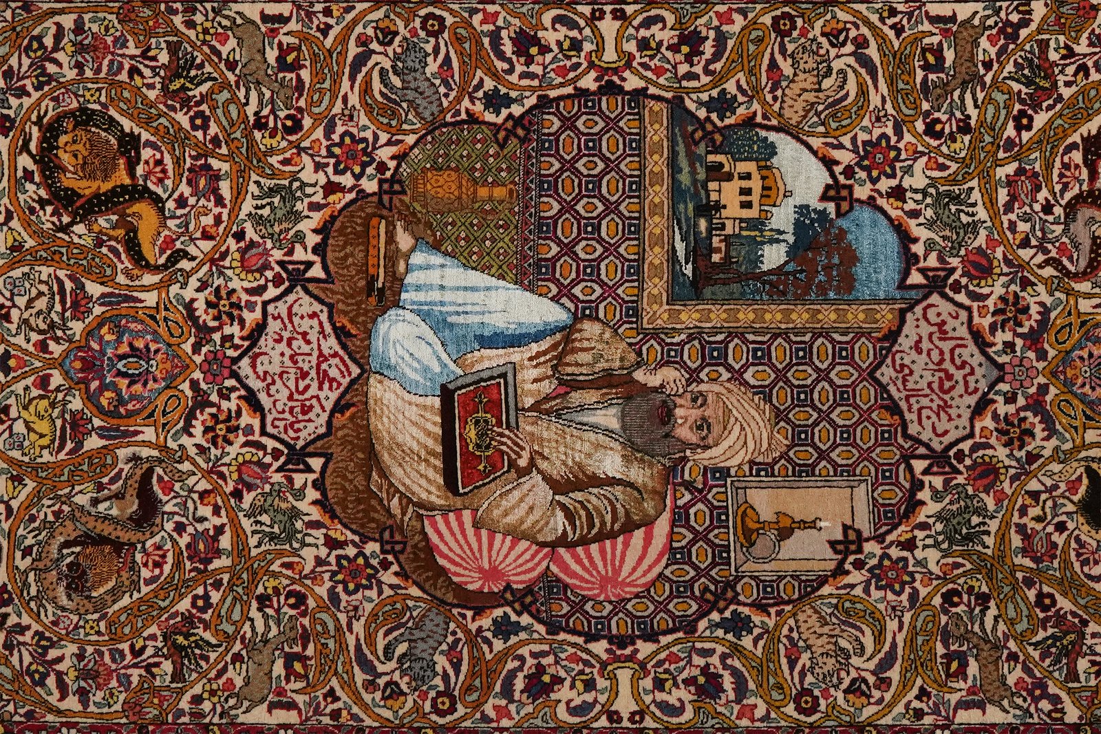 Tabriz Old — Hand-knotted, 130x198 cm, Beige, 90% Schurwolle, 10% Seide | View 4