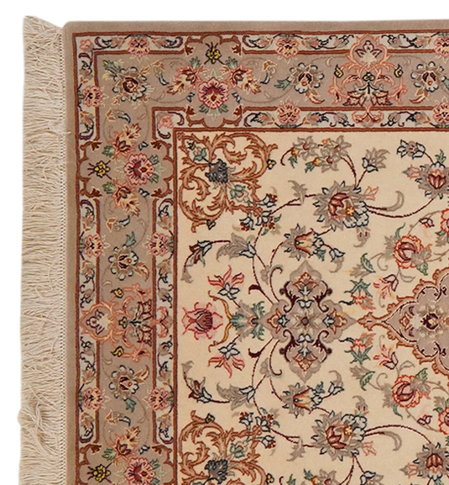Isfahan — Hand-knotted, 82x223 cm, Beige, 95% Schurwolle, 5% Seide | View 3