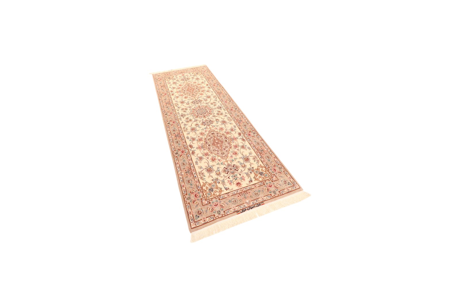 Isfahan — Hand-knotted, 82x223 cm, Beige, 95% Schurwolle, 5% Seide | View 5