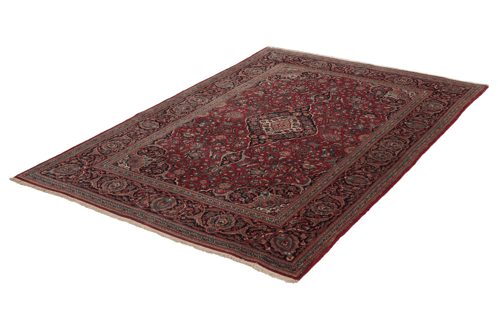 Kashan — Hand-knotted, 136x208 cm, Red, 100% Virgin Wool | View 6
