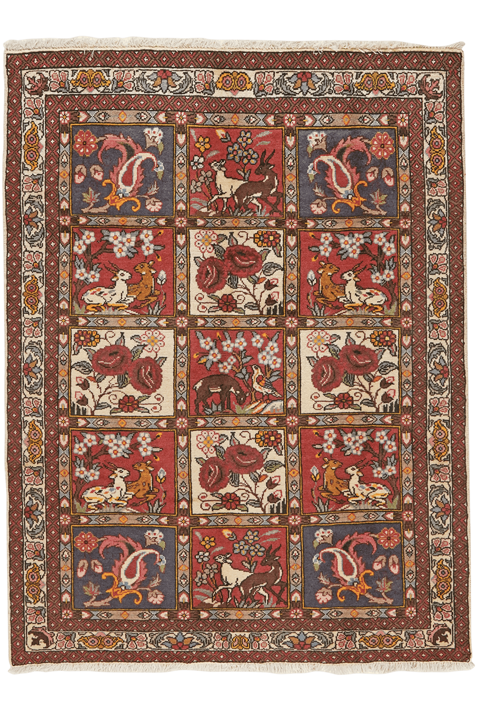Bakhtiar — Hand-knotted, 101x135 cm, Multicolor, 100% Virgin Wool | Main view