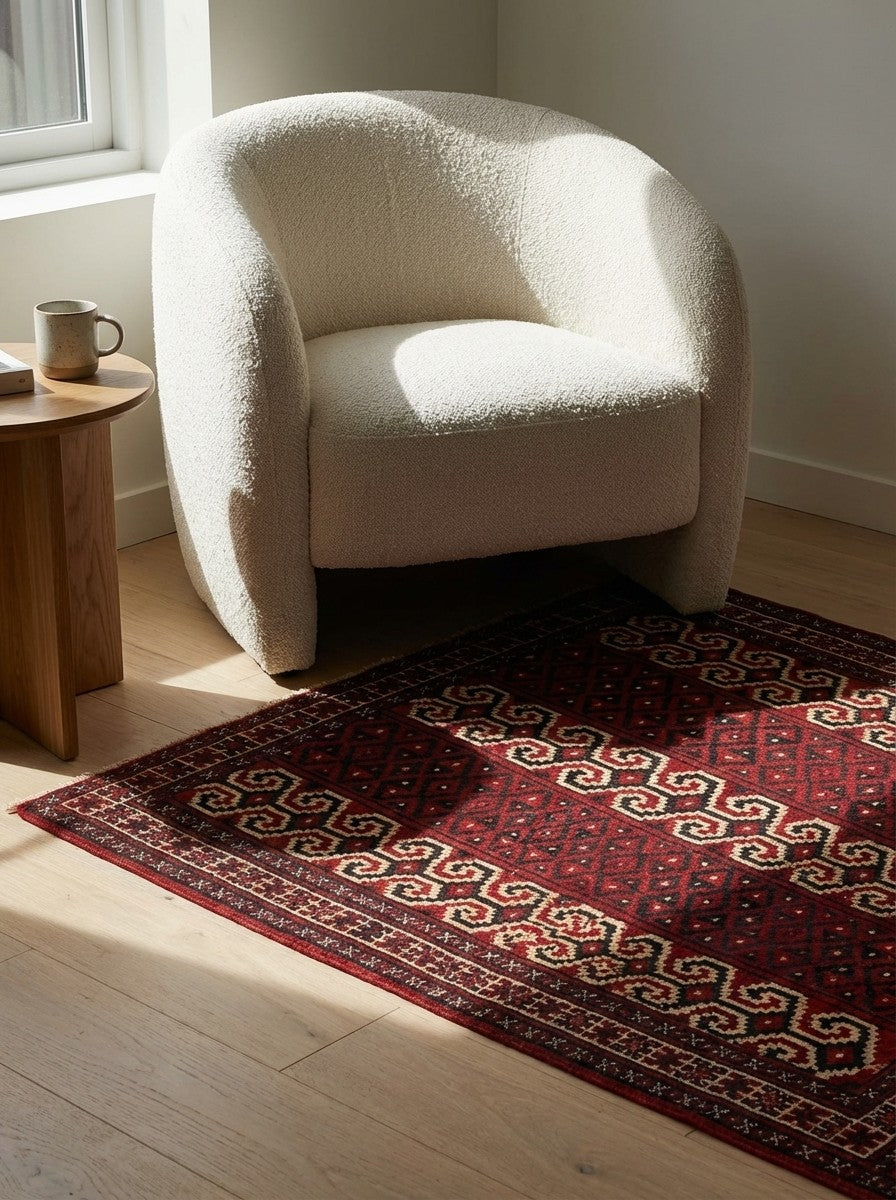 Turkman — Hand-knotted, 99x129 cm, Multicolor, 100% Virgin Wool | Detail view