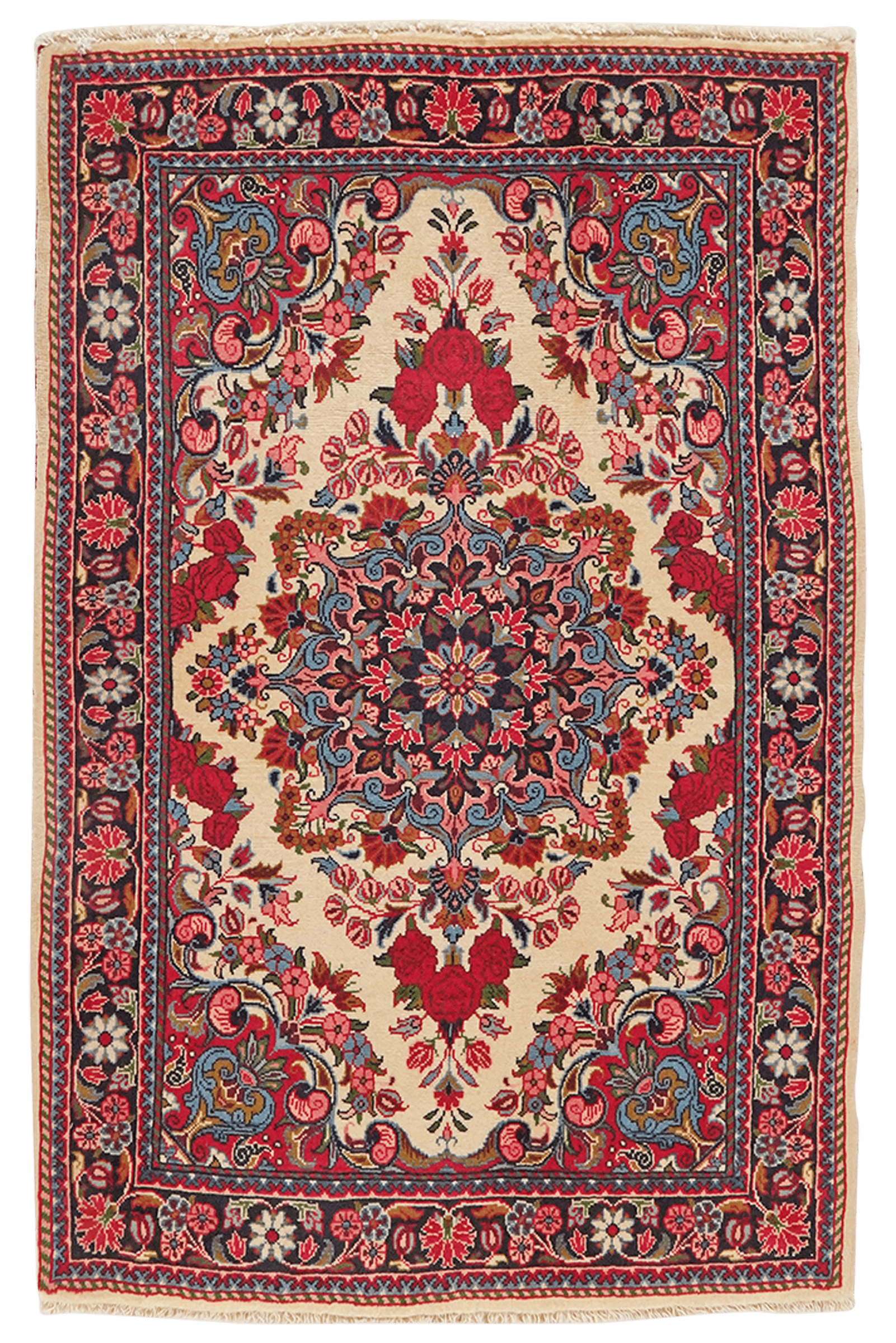 Sarough — Hand-knotted, 72x107 cm, Beige, 100% Virgin Wool | Main view