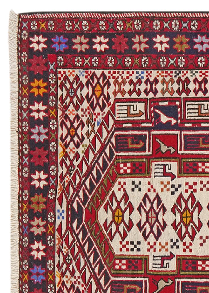 Sumak Shahsavan — Handmade, 114x201 cm, Beige, 100% Virgin Wool | View 3