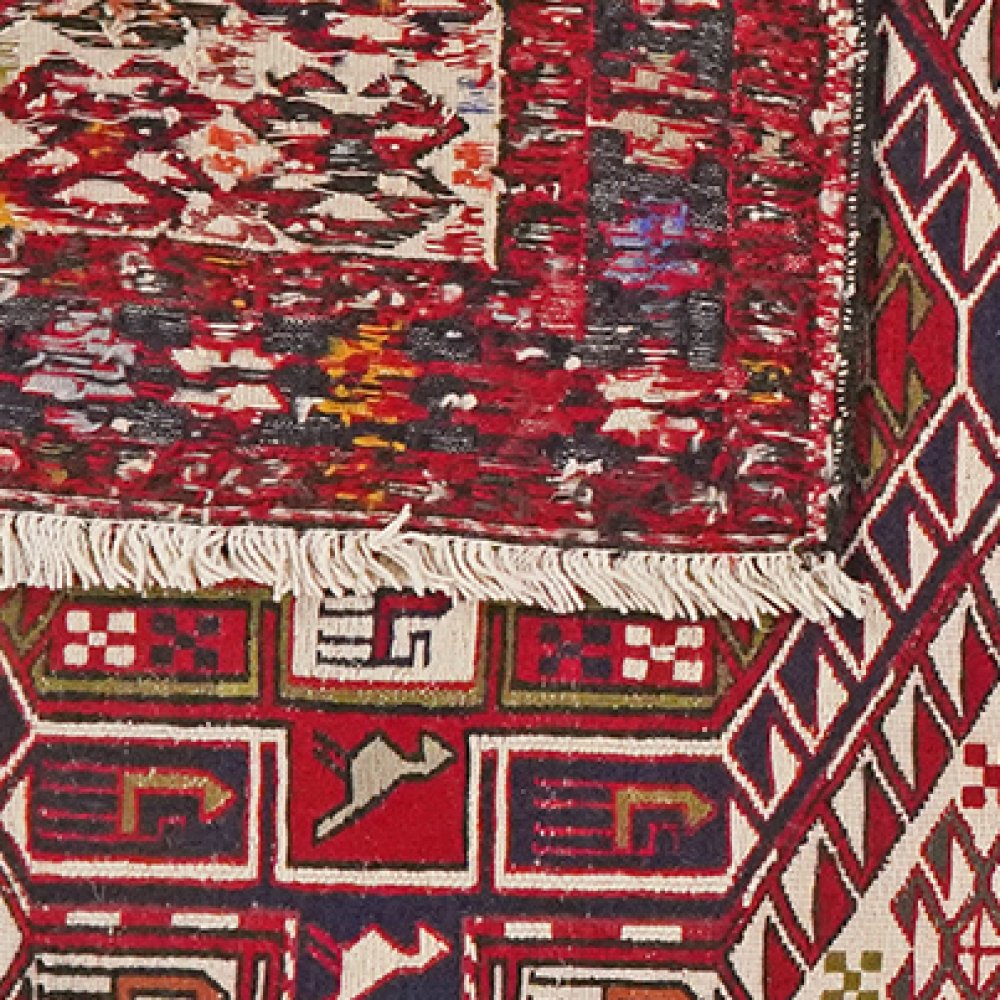 Sumak Shahsavan — Handmade, 114x201 cm, Beige, 100% Virgin Wool | View 6
