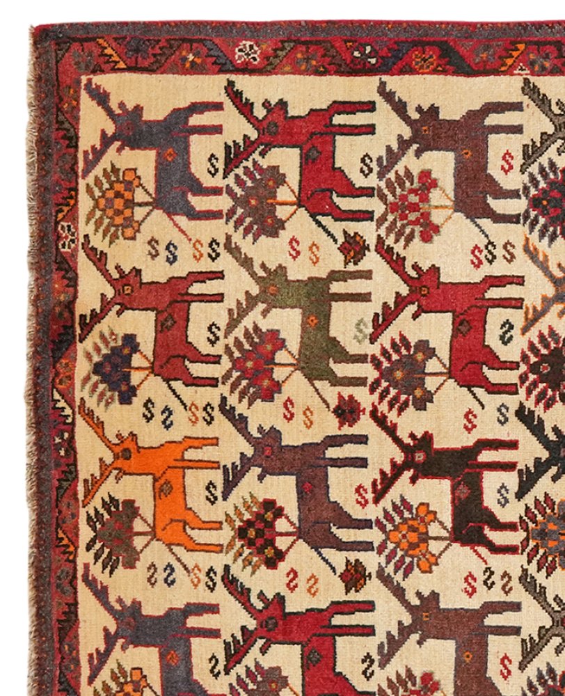 Gashgai — Hand-knotted, 102x161 cm, Beige, 100% Virgin Wool | View 3