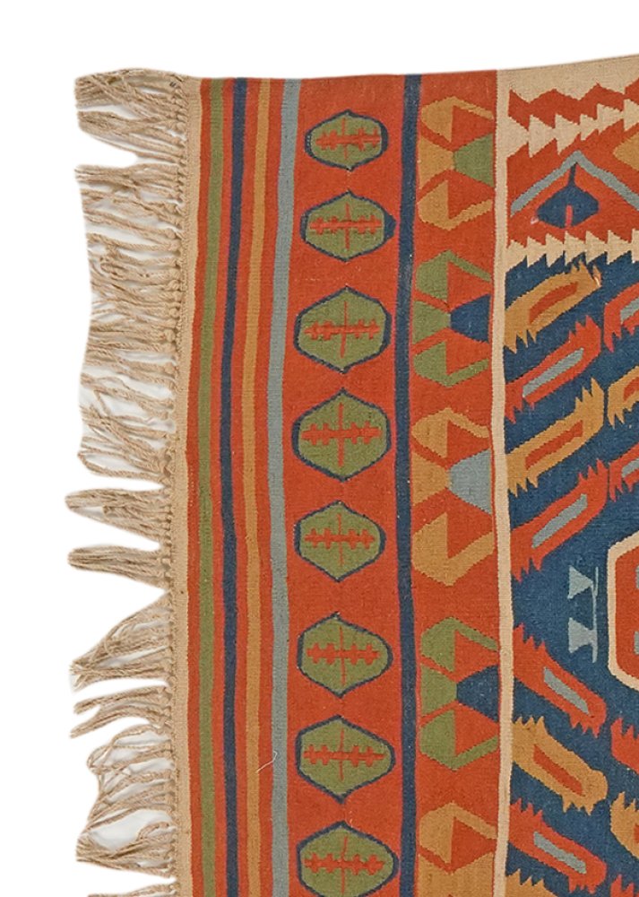 Kelim — Handmade, 117x167 cm, Blue, 100% Virgin Wool | View 3