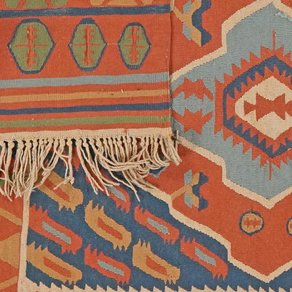 Kelim — Handmade, 117x167 cm, Blue, 100% Virgin Wool | View 6