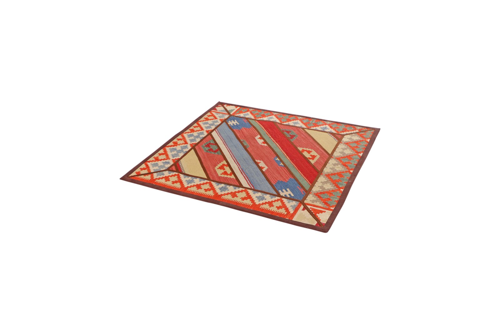 Kelim Tekkeh — Handmade, 120x120 cm, Multicolor, 100% Virgin Wool | View 5