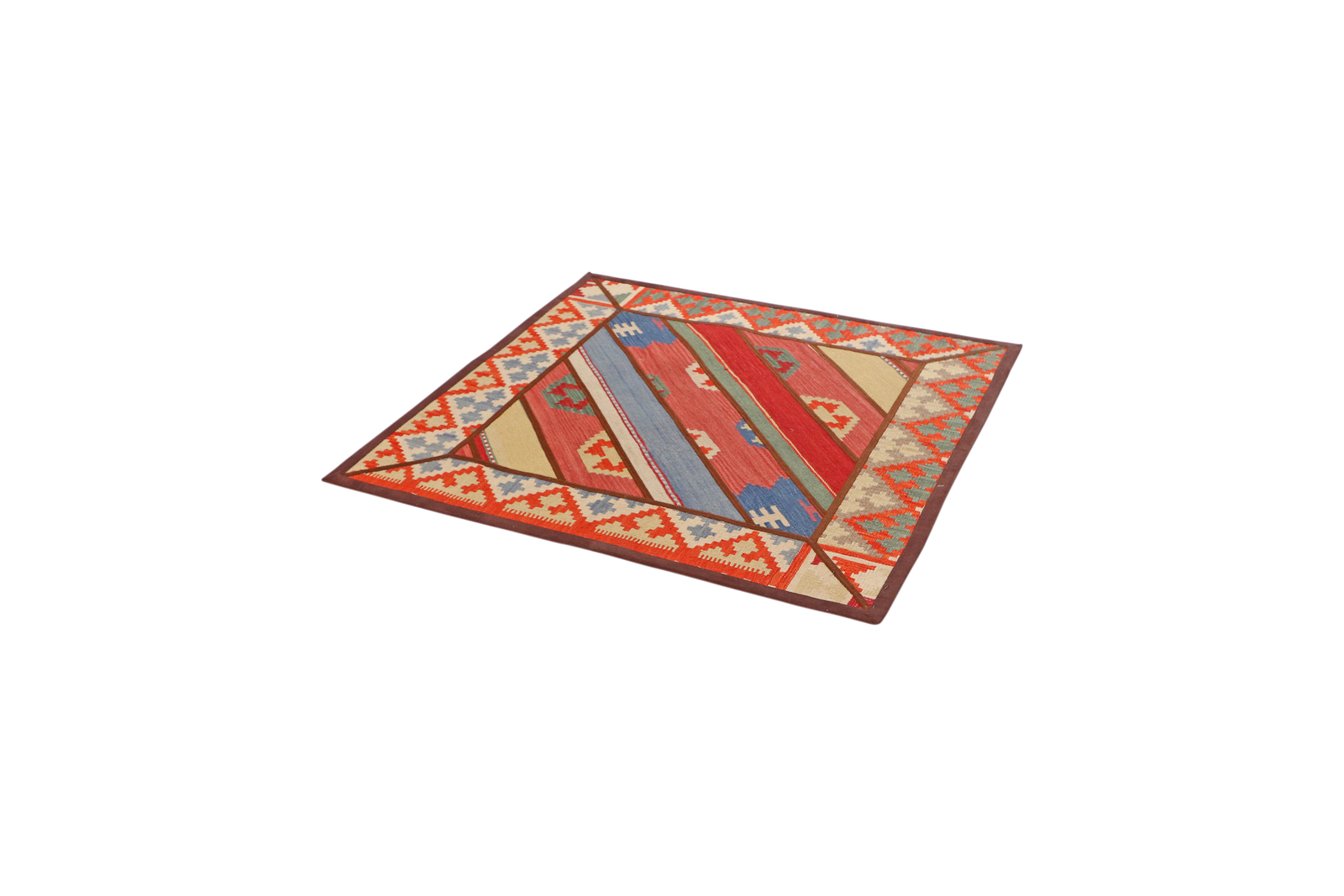 Kelim Tekkeh — Handgefertigt, 120x120 cm, Bunt, 100% Virgin Wool | View 6