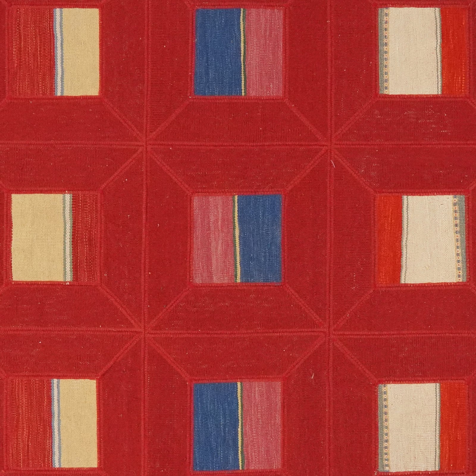 Kelim Tekkeh — Handmade, 180x258 cm, Red, 100% Virgin Wool | View 4
