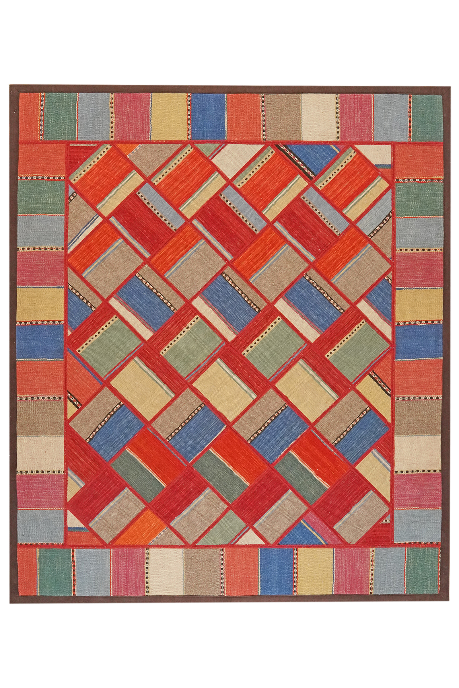 Kelim Tekkeh — Handgefertigt, 180x154 cm, Bunt, 100% Virgin Wool | Main view