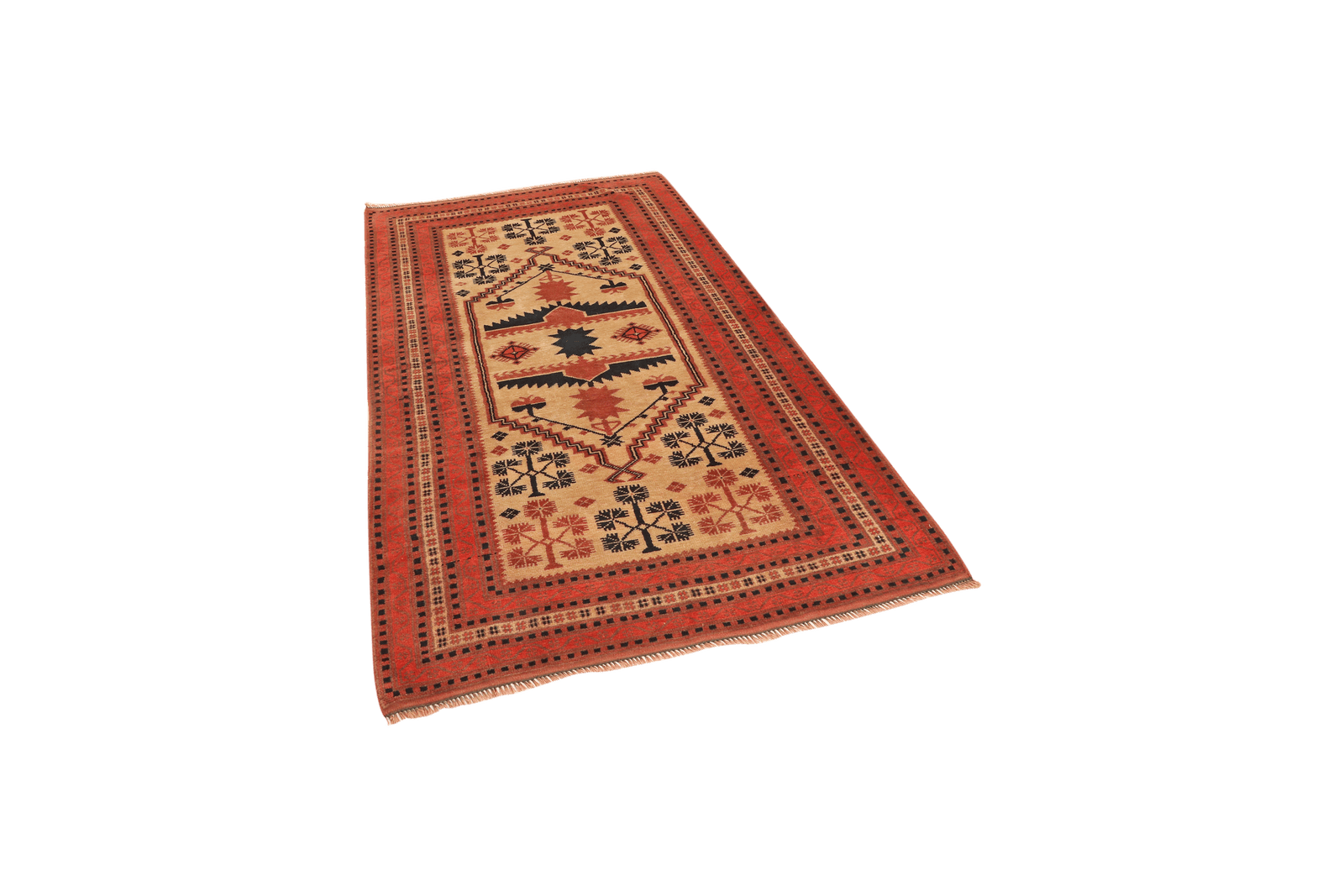 Yagdjibedir — Hand-knotted, 107x176 cm, Beige, 100% Virgin Wool | View 5