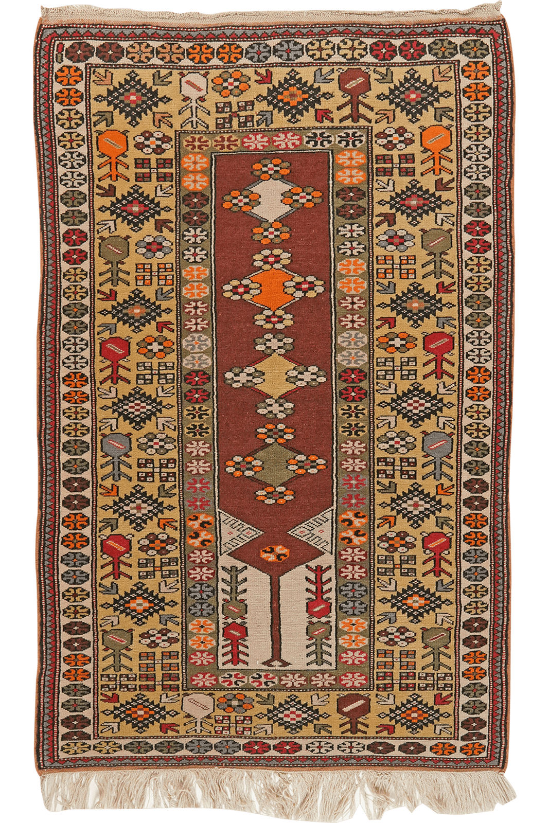 Milas — Hand-knotted, 110x177 cm, Brown, 100% Virgin Wool | Main view