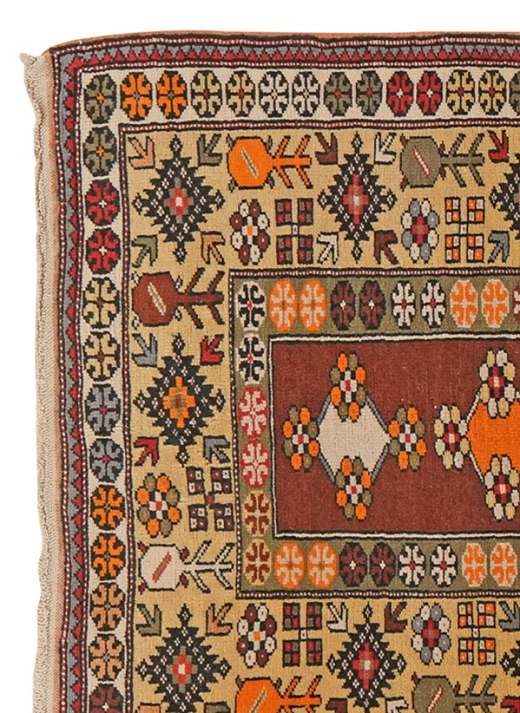 Milas — Hand-knotted, 110x177 cm, Brown, 100% Virgin Wool | View 3
