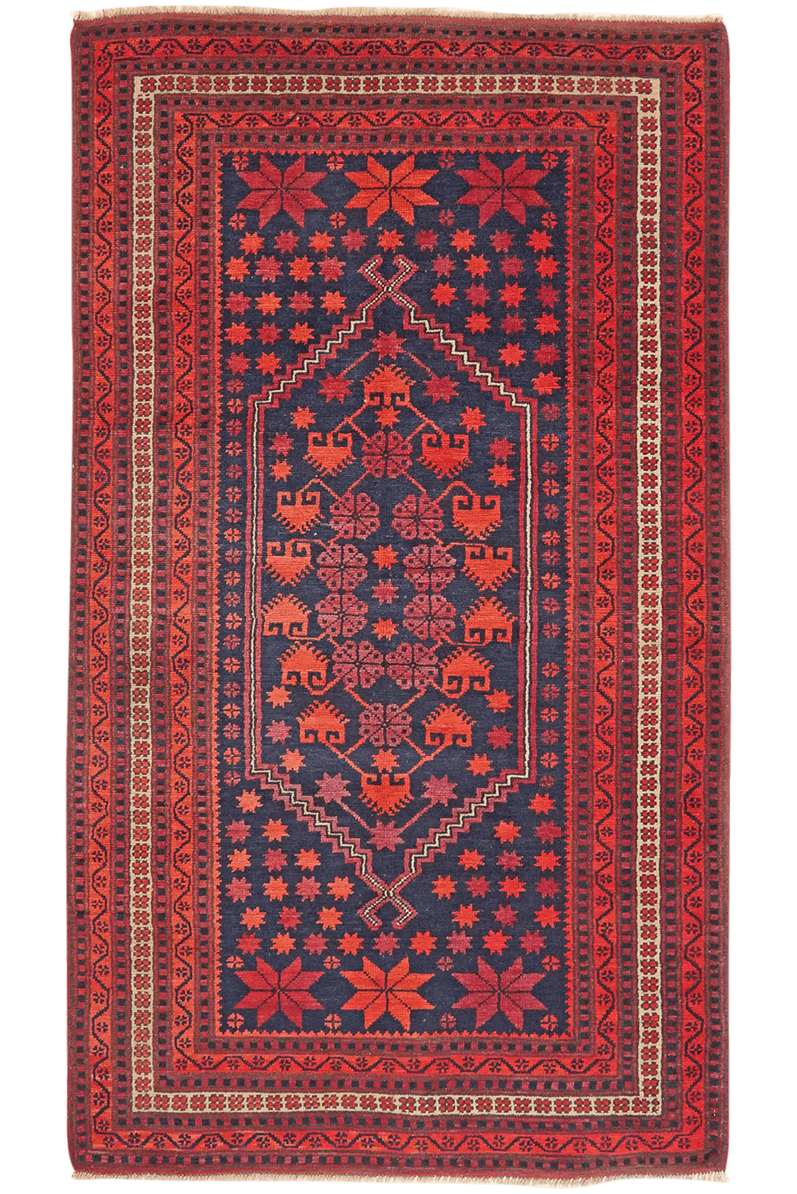 Yagdjibedir — Hand-knotted, 106x187 cm, Blue, 100% Virgin Wool | Main view