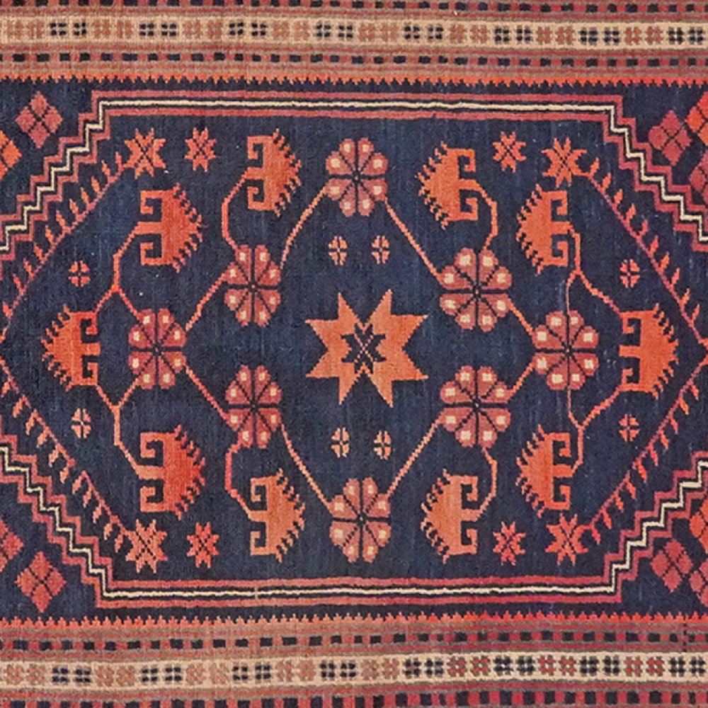 Yagdjibedir — Hand-knotted, 104x182 cm, Blue, 100% Virgin Wool | View 4