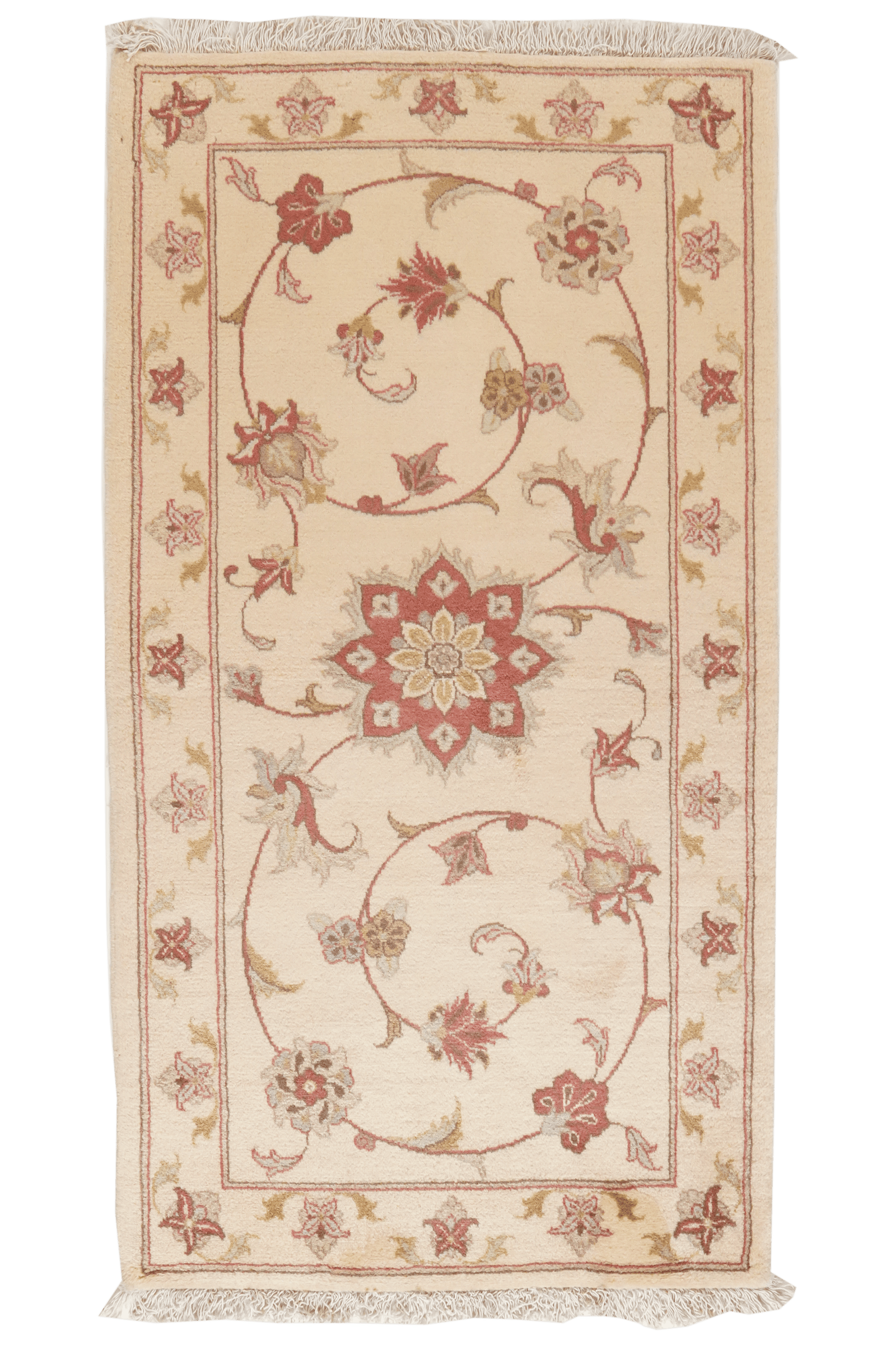 Sarough — Hand-knotted, 78x144 cm, Beige, 100% Virgin Wool | Main view