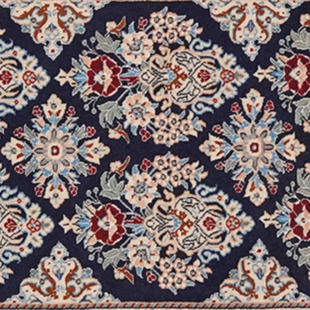 Nain 6La — Hand-knotted, 49x207 cm, Blue, 100% Virgin Wool | View 4