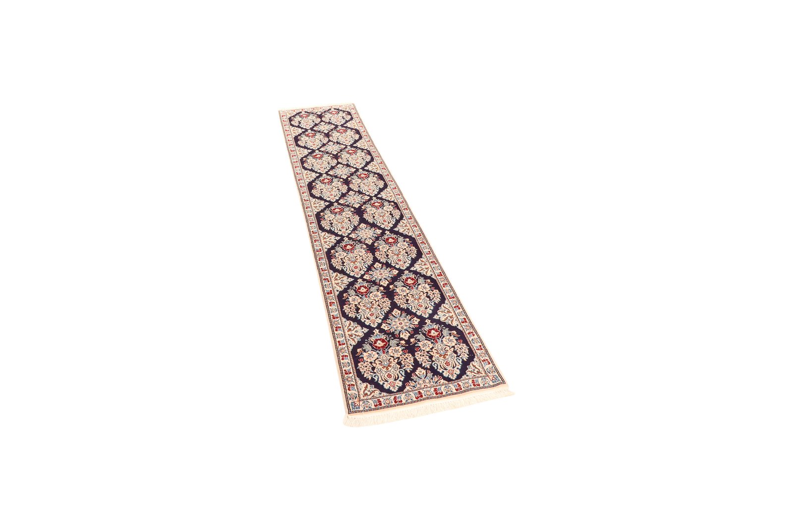 Nain 6La — Hand-knotted, 49x207 cm, Blue, 100% Virgin Wool | View 5