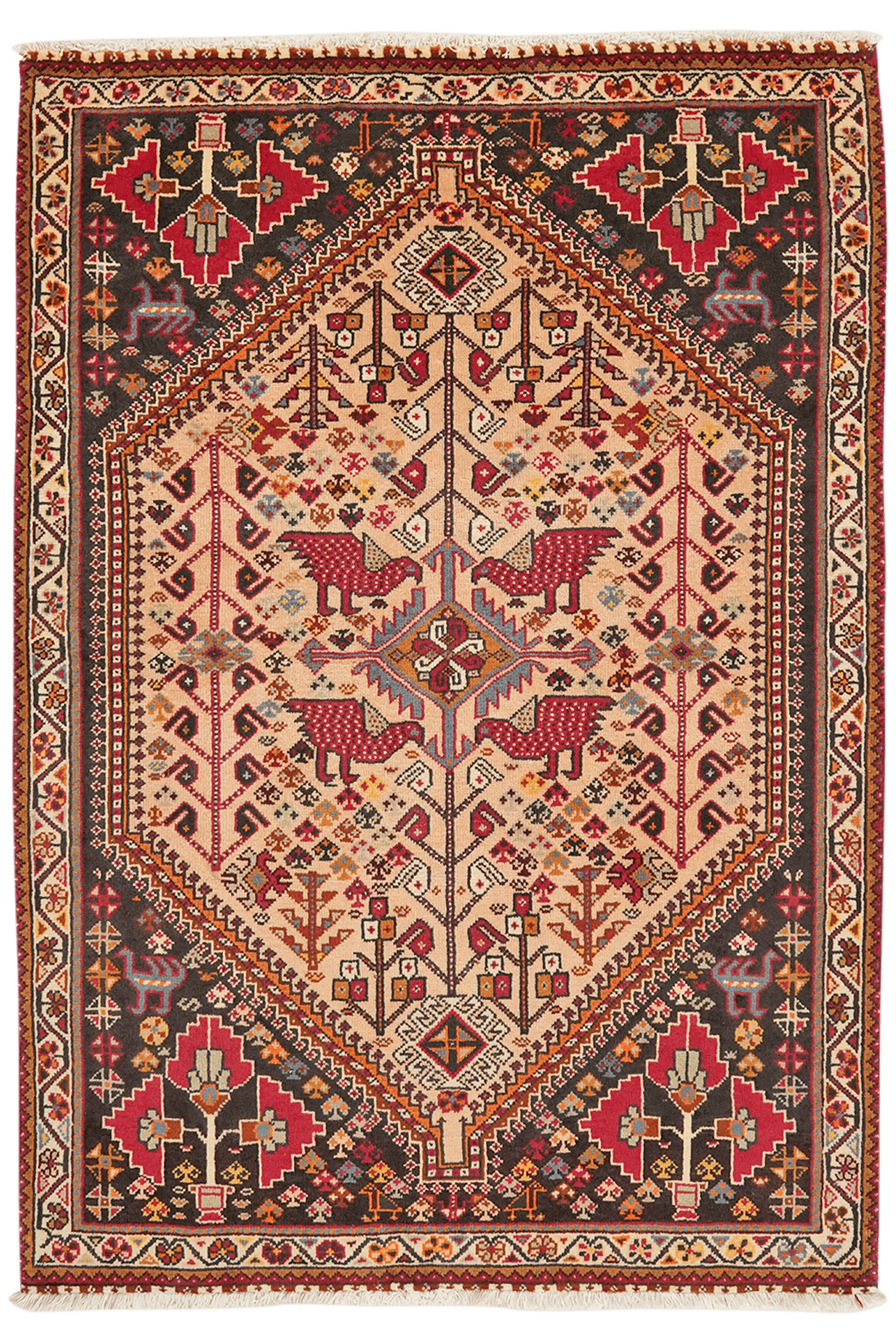 Gashgai — Hand-knotted, 105x152 cm, Beige, 100% Virgin Wool | Main view