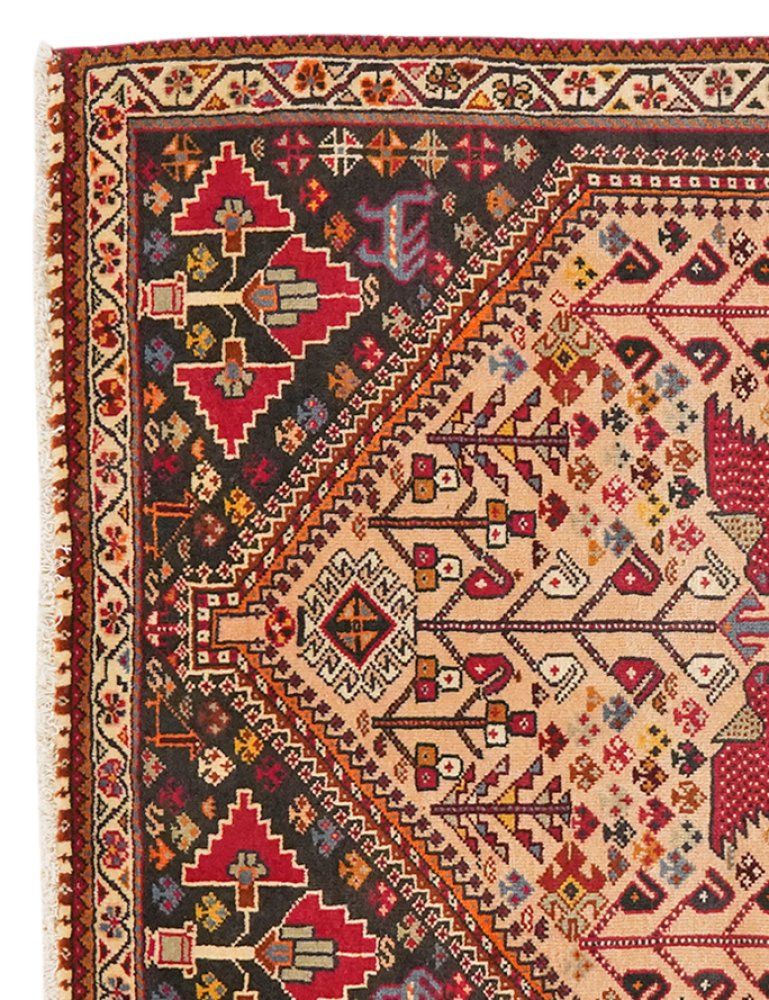 Gashgai — Hand-knotted, 105x152 cm, Beige, 100% Virgin Wool | View 3