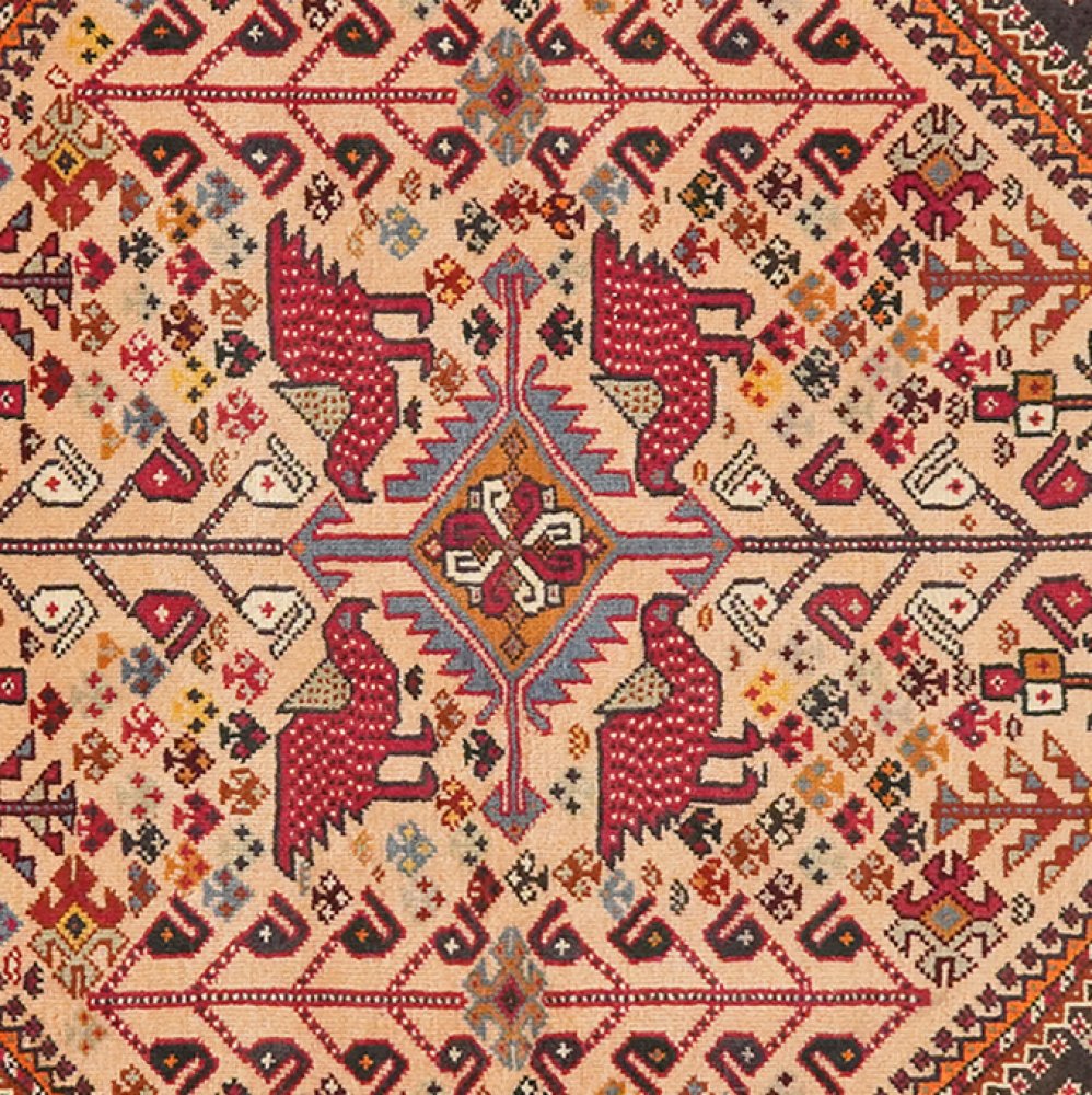 Gashgai — Hand-knotted, 105x152 cm, Beige, 100% Virgin Wool | View 4