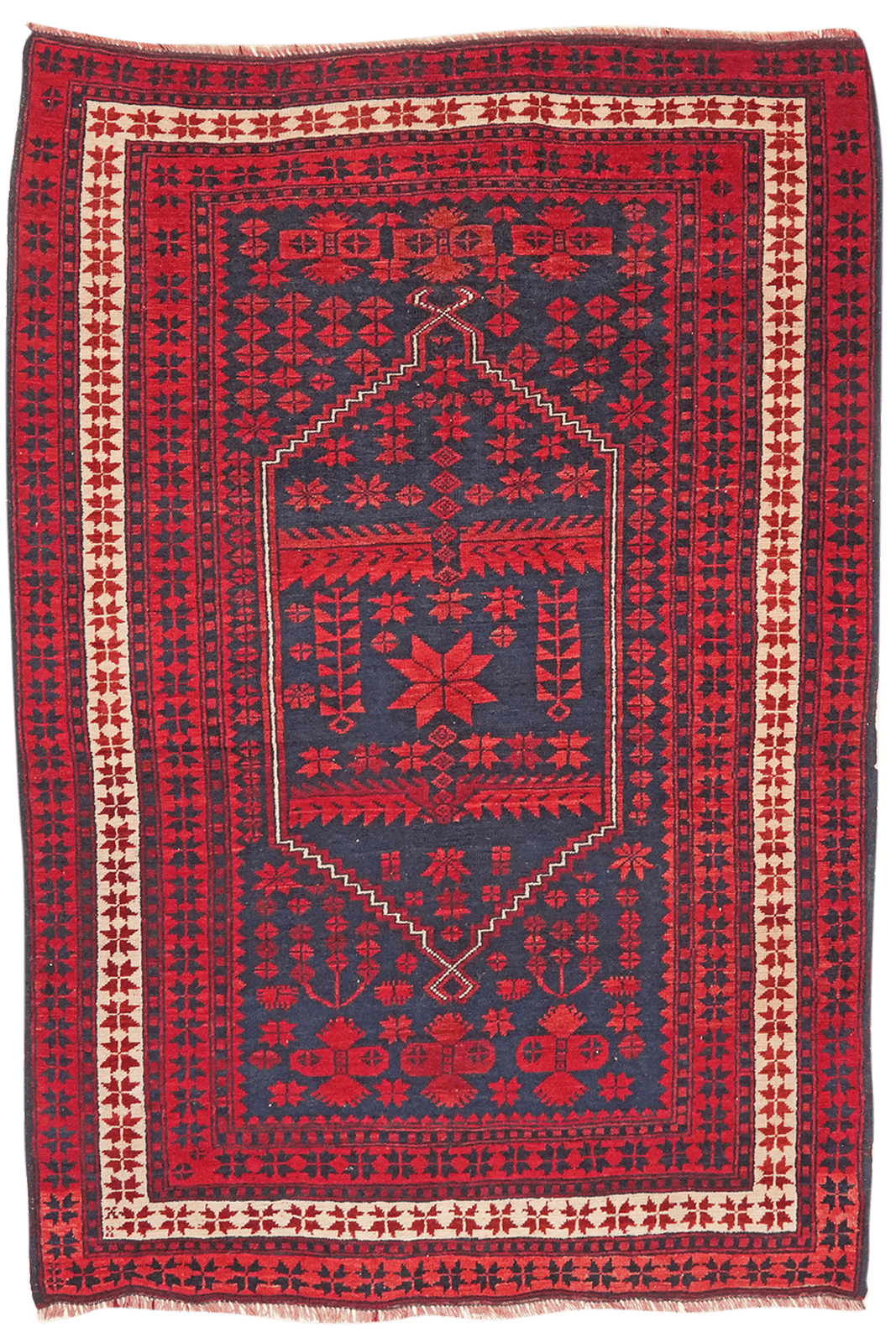 Yagdjibedir — Hand-knotted, 113x168 cm, Blue, 100% Virgin Wool | Main view
