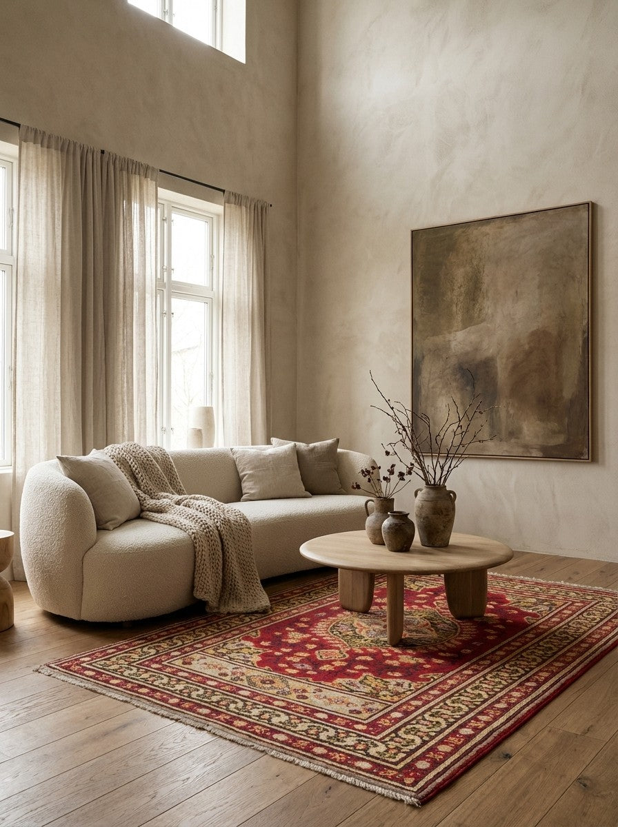 Avanos — Hand-knotted, 137x175 cm, Red, 100% Virgin Wool | Detail view