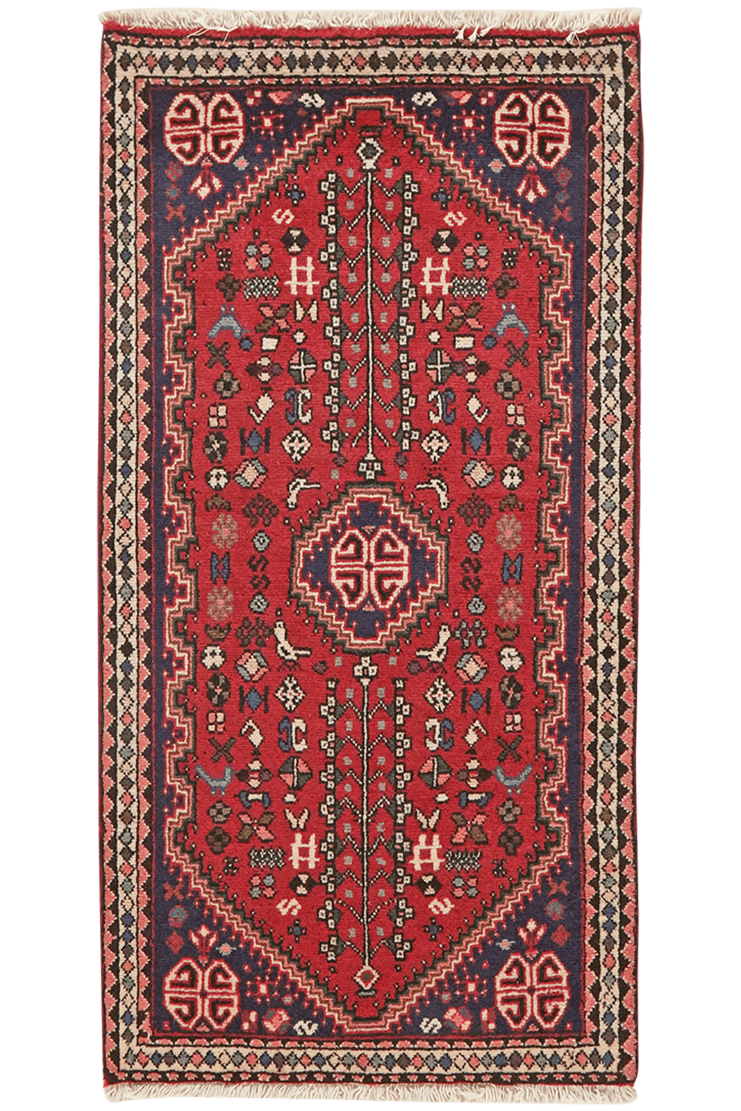 Abadeh — Hand-knotted, 56x110 cm, Red, 100% Virgin Wool | Main view
