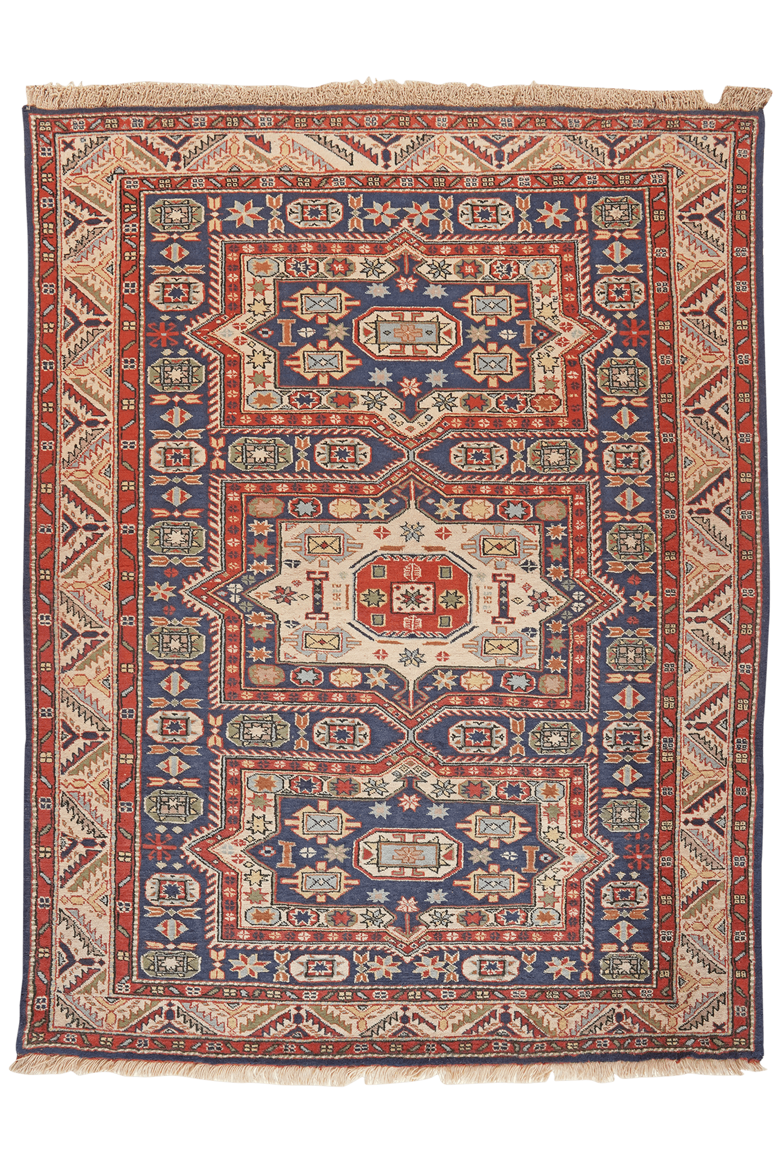 Kula — Hand-knotted, 162x209 cm, Blue, 100% Virgin Wool | Main view