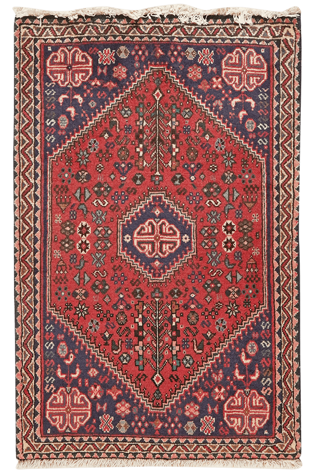 Abadeh — Hand-knotted, 62x96 cm, Red, 100% Virgin Wool | Main view