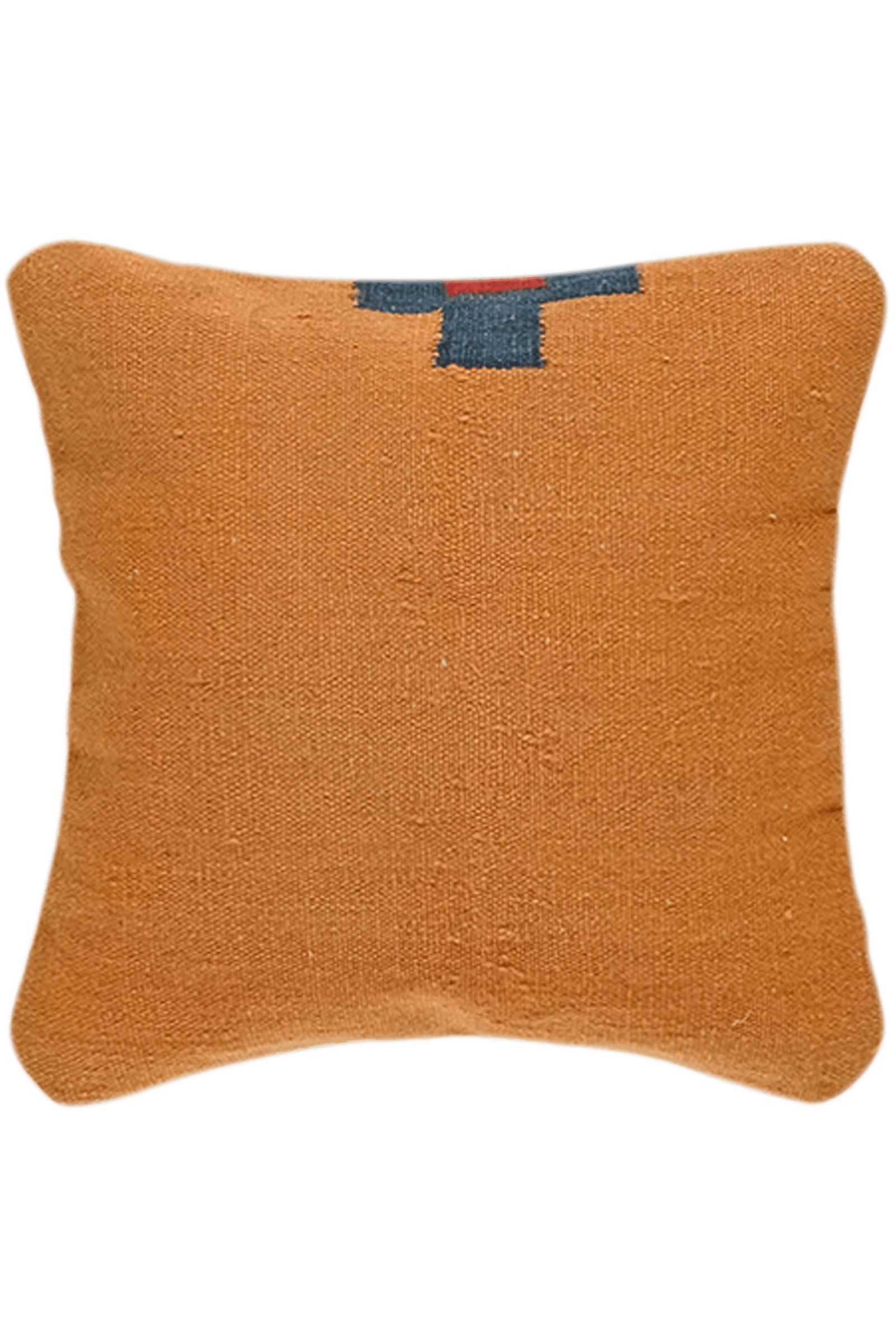 Kelim Kissen — Handmade, 45x45 cm, Yellow, 100% Virgin Wool | Main view