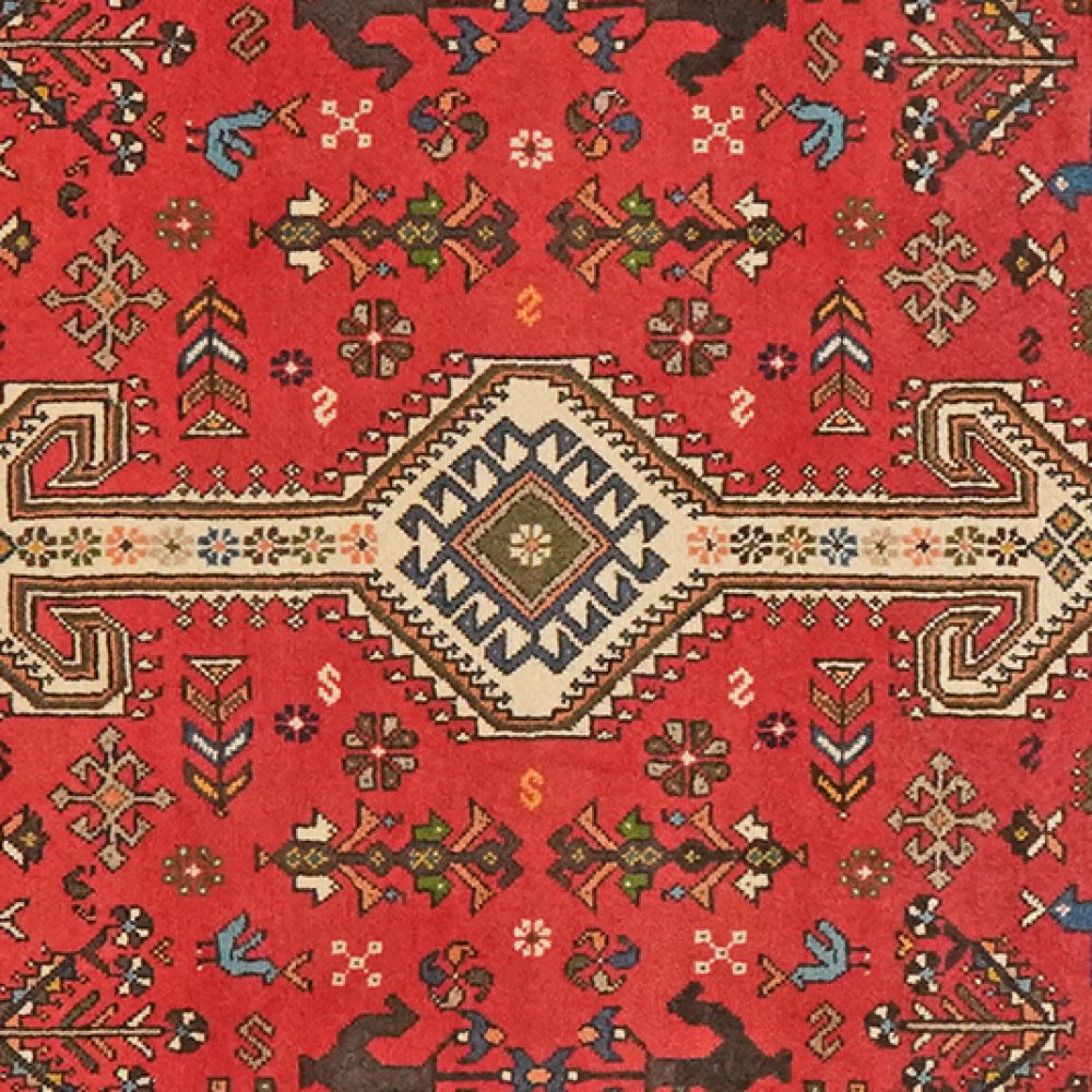 Nasrabad — Hand-knotted, 100x146 cm, Red, 100% Virgin Wool | View 4