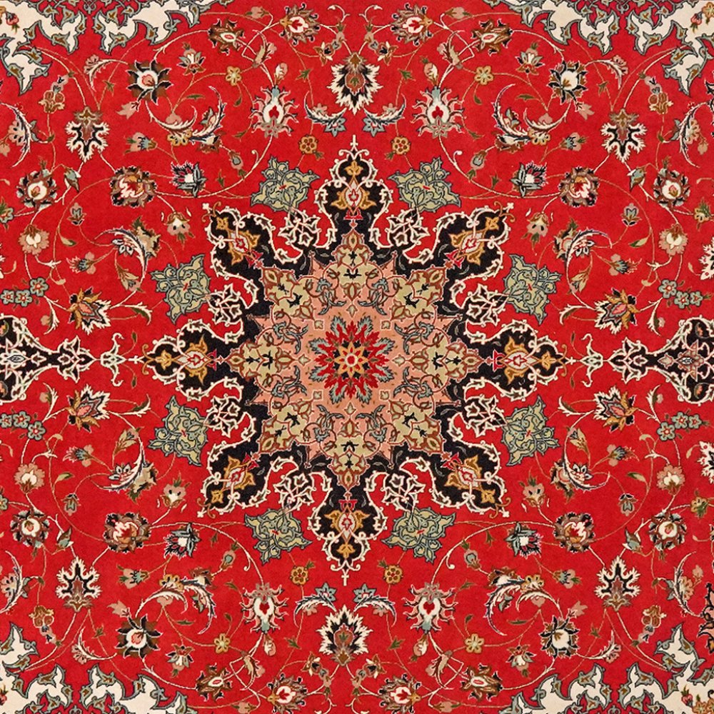 Tabriz 50 Raj — Hand-knotted, 202x304 cm, Red, 100% Virgin Wool | View 4