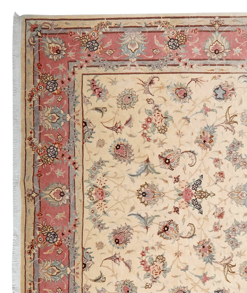 Tabriz 50 Raj — Hand-knotted, 201x312 cm, Beige, 90% Schurwolle, 10% Seide | View 3