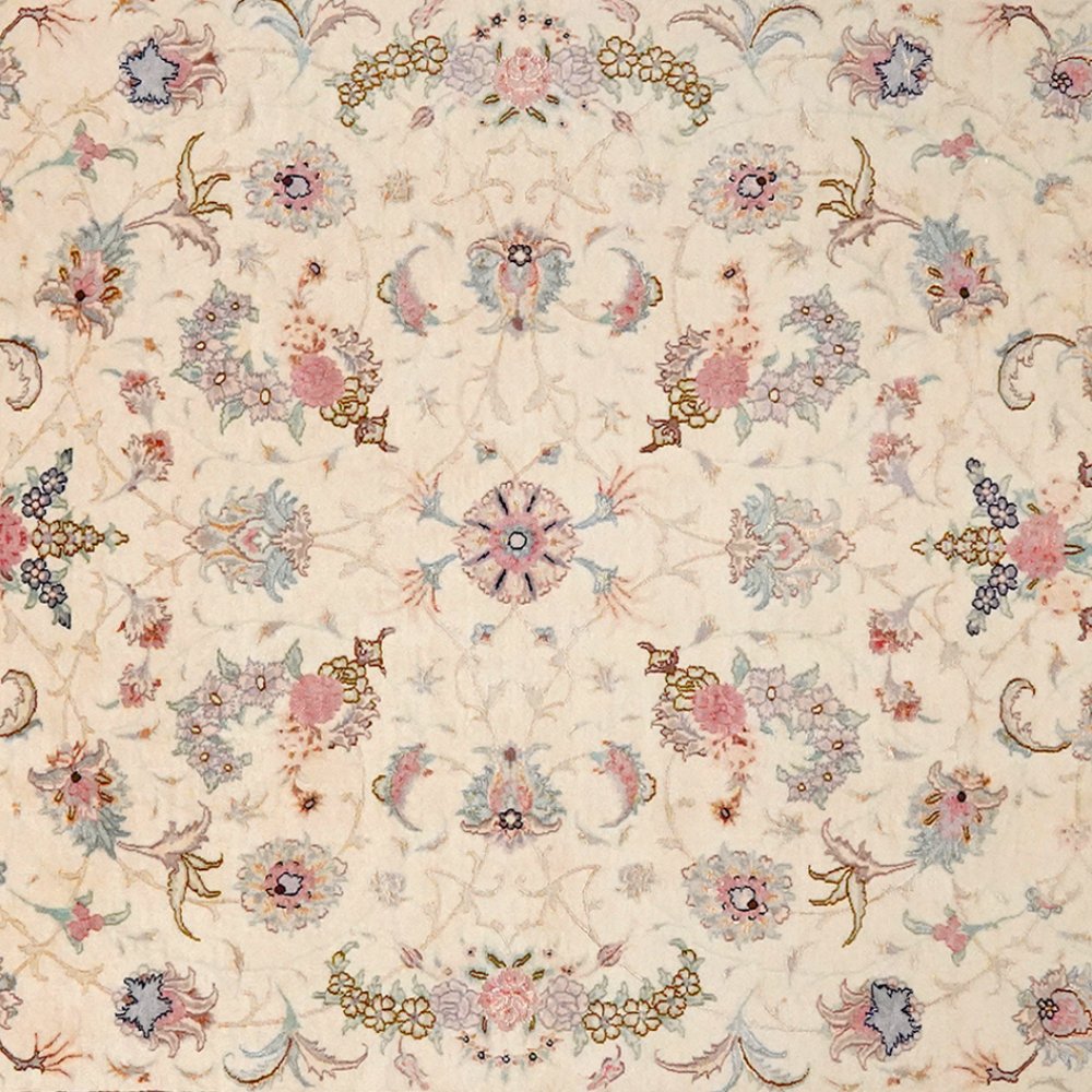 Tabriz 50 Raj — Hand-knotted, 201x312 cm, Beige, 90% Schurwolle, 10% Seide | View 4